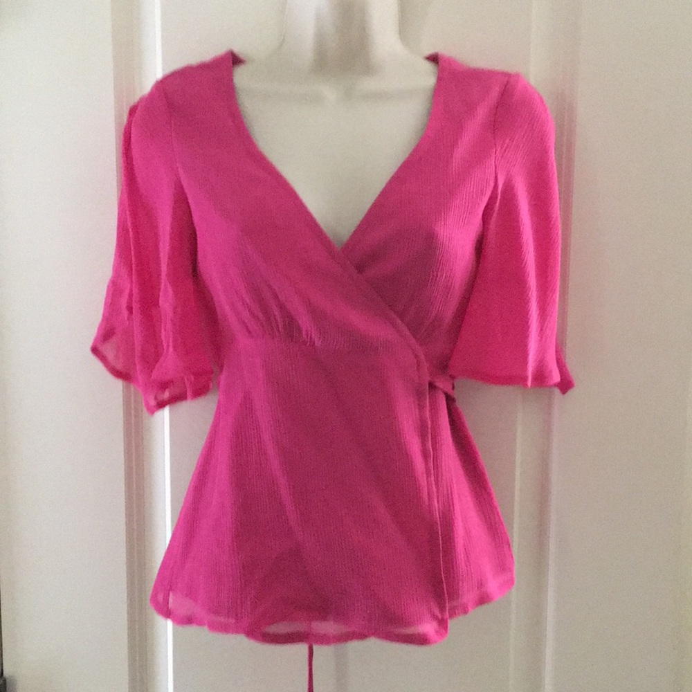 NWT Banana Republic Pink Wraparound Blouse